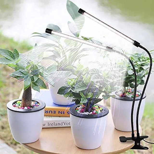 Alt view image 4 of 6 - GooingTop LED Grow Light,6000K Full Spectrum Clip Plant Growing Lamp with White Red LEDs for Indoor Plants,5-Level Dimmable,Auto On Off Timing 4 8 12Hrs