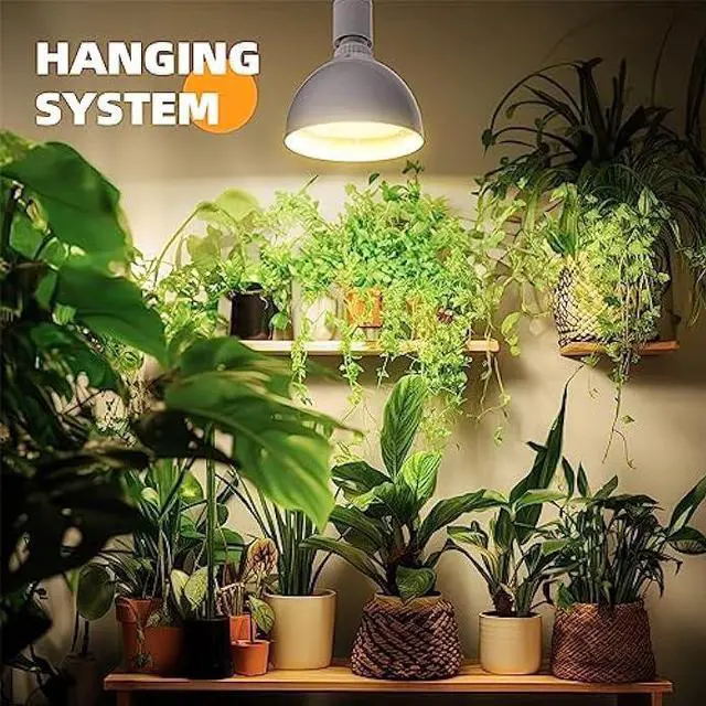 Alt view image 2 of 7 - Barrina Hanging Grow Lights for Indoor Plants, 25W Full Spectrum, with Timer and 16.4FT Power Cord, Pendant Plant Lights for Indoor Growing, Large Tall Plant, Garden, Flowers, Greenhouse