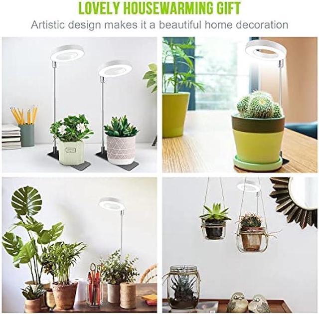 Alt view image 6 of 6 - Kullsinss Grow Lights for Indoor Plants, Full Spectrum Halo Growing lamp with Detachable Base, Height Adjustable, 3 Colors, 10 Dimming, Automatic Timer, Plant Light for Small Plants Growing, 2-Pack