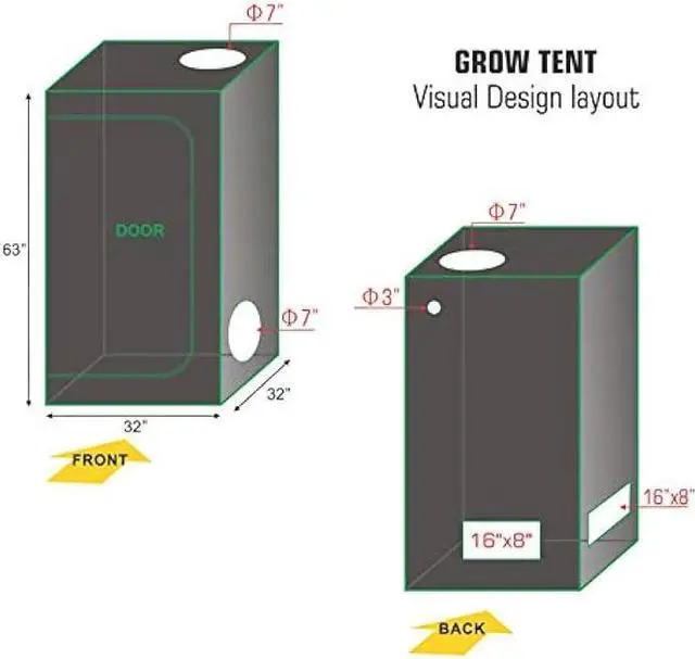 Alt view image 6 of 7 - TopoGrow LED Grow Tent Complete Kit 300W LED Grow Light Kit Full-Spectrum Hydroponics 32X32X63 Indoor Grow Tent 4 Ventilation Kit Full Setup for Plant Growing Seedlings Veg and Bloom