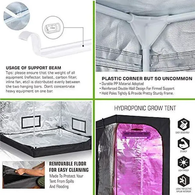 Alt view image 7 of 7 - TopoGrow LED Grow Tent Complete Kit 300W LED Grow Light Kit Full-Spectrum Hydroponics 32X32X63 Indoor Grow Tent 4 Ventilation Kit Full Setup for Plant Growing Seedlings Veg and Bloom