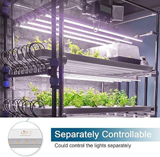 Alt view image 4 of 7 - Barrina T5 Grow Lights, Full Spectrum, 2ft 80W (8 x 10W, 500W Equivalent), LED Grow Light Bulbs for Indoor Plants, Greenhouse, Plug and Play, 8-Pack