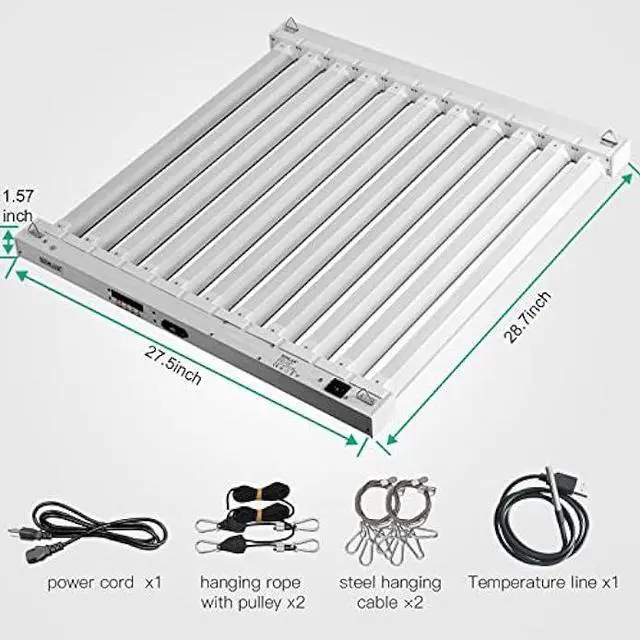 Alt view image 6 of 6 - SZHLUX 500W LED Grow Light 5×5ft with Timer and Temp Control, Full Spectrum Grow Lamp Dimmable with 1056 Samsung Diodes for Indoor Plants Seedling Grow Light