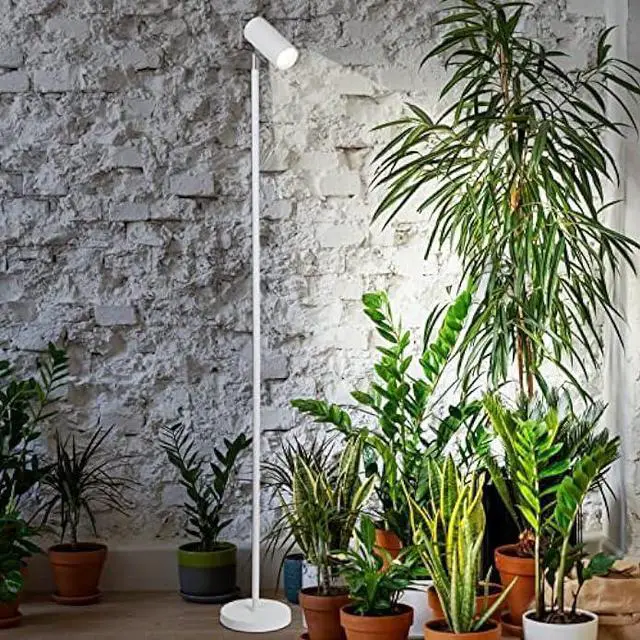 Alt view image 2 of 6 - HMVPL White Grow Lights for Indoor Plants Full Spectrum,Tall Plant Light for Indoor Growing with 20W COB Plant Light Bulb,4/8/12H Timer,Led Growth Floor Lamp for Large Plant Seedling(6 Level Height)