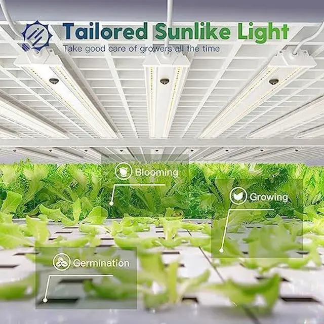 Alt view image 2 of 6 - FREELICHT 1 Pack 4ft LED Grow Light, 60W (350W Equivalent), Sunlike Full Spectrum Integrated Plant Light for Hydroponic Indoor Plant Seedling Veg and Flower, Plug in with On/Off Switch