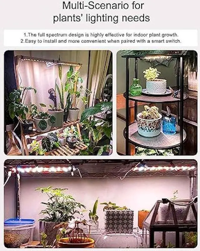 Alt view image 3 of 6 - DOMMIA Grow Lights, Full Spectrum 12W(120W Equiv) for Indoor Plants, 84 LEDs Sunlike Plant Grow Light with On/Off Switch for Seed Starting, Hydroponics, Succulents & More, Easy to Assemble