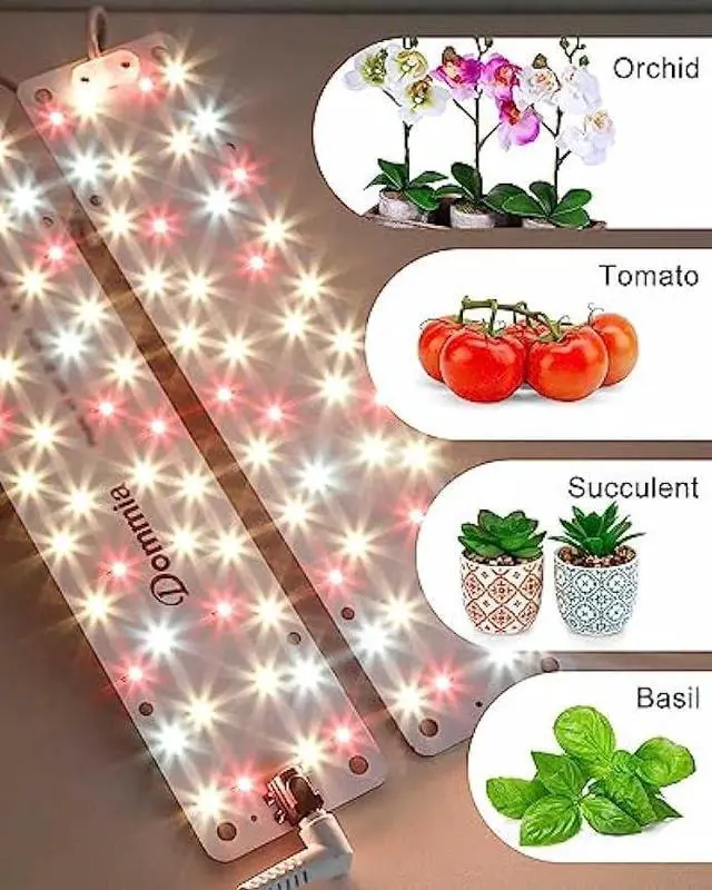 Alt view image 5 of 6 - DOMMIA Grow Lights, Full Spectrum 12W(120W Equiv) for Indoor Plants, 84 LEDs Sunlike Plant Grow Light with On/Off Switch for Seed Starting, Hydroponics, Succulents & More, Easy to Assemble