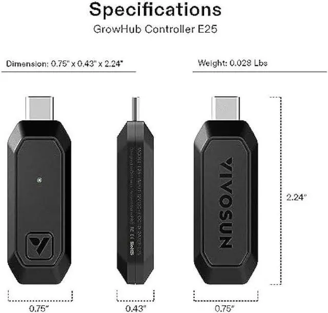 Alt view image 7 of 7 - VIVOSUN GrowHub Controller E25, Supports Smart Grow System Devices, Easy to Install & Use, WiFi App Controllable, Expansion Port for E42/E42A, for Grow Tent Cooling Ventilation Lighting