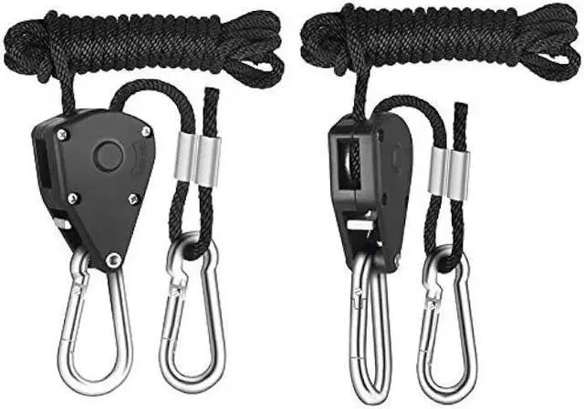Alt view image 4 of 7 - 8 Pairs 1/8 Heavy Duty Ratchet Hangers, Adjustable Rope Hangers, Grow Light Rope Hangers for Grow Plant Fan Filter Light Room Equipment, 150 LB Capacity per Pair