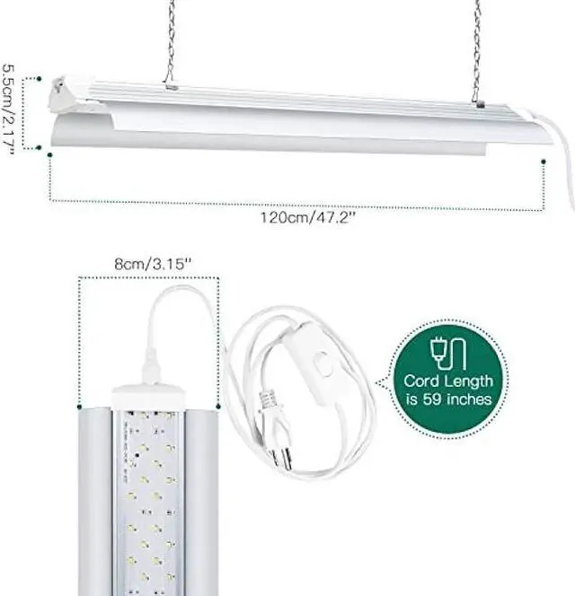 Alt view image 4 of 6 - SZHLUX Grow Light 4ft 140W (2×70W, 800W Equivalent) Super Bright Full Spectrum Sunlight Plant Light, LED Grow Light Strips, Grow Light Bulbs for Indoor Plants - 2 Pack