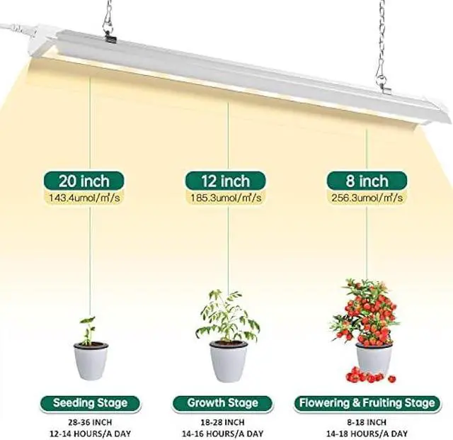 Alt view image 3 of 6 - SZHLUX Grow Light 4ft 140W (2×70W, 800W Equivalent) Super Bright Full Spectrum Sunlight Plant Light, LED Grow Light Strips, Grow Light Bulbs for Indoor Plants - 2 Pack