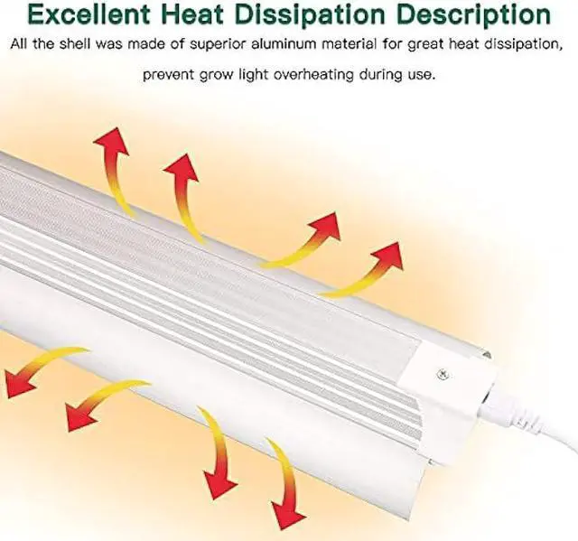 Alt view image 6 of 6 - SZHLUX Grow Light 4ft 140W (2×70W, 800W Equivalent) Super Bright Full Spectrum Sunlight Plant Light, LED Grow Light Strips, Grow Light Bulbs for Indoor Plants - 2 Pack