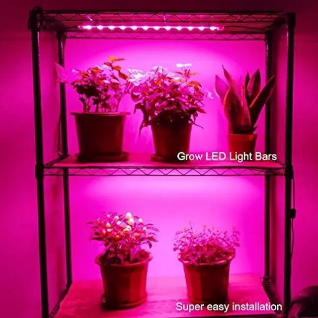 Alt view image 2 of 6 - Grow Light Strip Kit 45W, 4 pcs 16 Inches LED Grow Light Strips with Extension Cables, Mounting Accessories for Greenhouse, Grow Shelf. Perfect for Indoor Growing-(4-Strip-Kit)