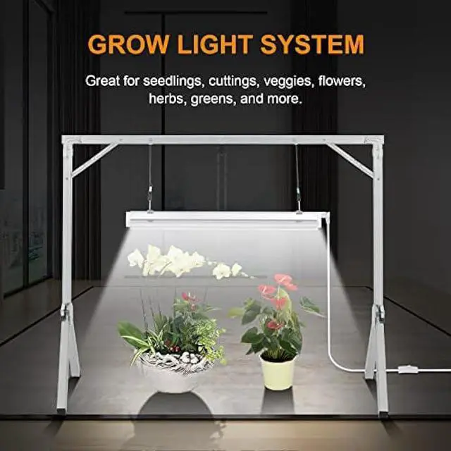 Alt view image 6 of 7 - iPower 2 Feet T5 Fluorescent Grow Light System with Foldable Stand Rack for Plant Seed Starting, 24W, 1 Pack