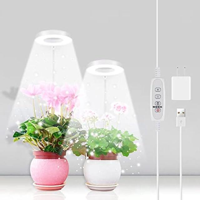 2 Packs, Grow Lights For Indoor Plants, LED Full Spectrum Plant Light For  Indoor Plants, Height Adjustable Grow Light With 4 Dimmable Brightness, 2/4