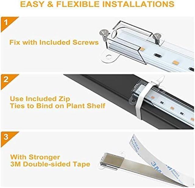 Alt view image 4 of 7 - LED Grow Light Strip, 8 Pack Grow Lights for Indoor Plants, 80W Full Spectrum Plant Lights with 4 Dimmable Level, Auto On/Off 3/6/12H Timer, Sunlike Grow Lamp for Seedling Veg Flower Hydroponics