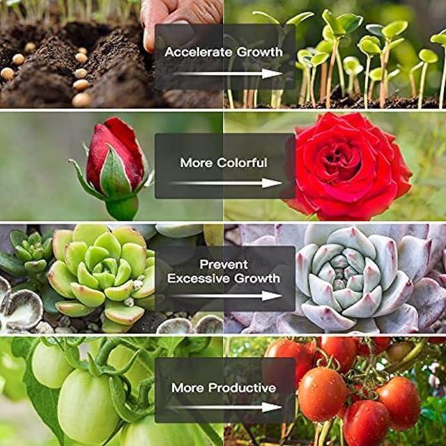 Alt view image 5 of 7 - LED Grow Light Strip, 8 Pack Grow Lights for Indoor Plants, 80W Full Spectrum Plant Lights with 4 Dimmable Level, Auto On/Off 3/6/12H Timer, Sunlike Grow Lamp for Seedling Veg Flower Hydroponics
