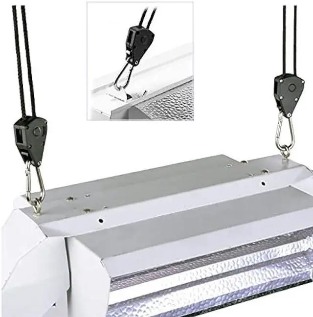 Alt view image 5 of 5 - 6 Pairs 1/8 inch Adjustable Heavy Duty Rope Hanger for Grow Light, Grow Tent Rope Clip Hanger Loose-Proof Design Light Fixture Hangers, 150lbs Weight Capacity 12 Pcs