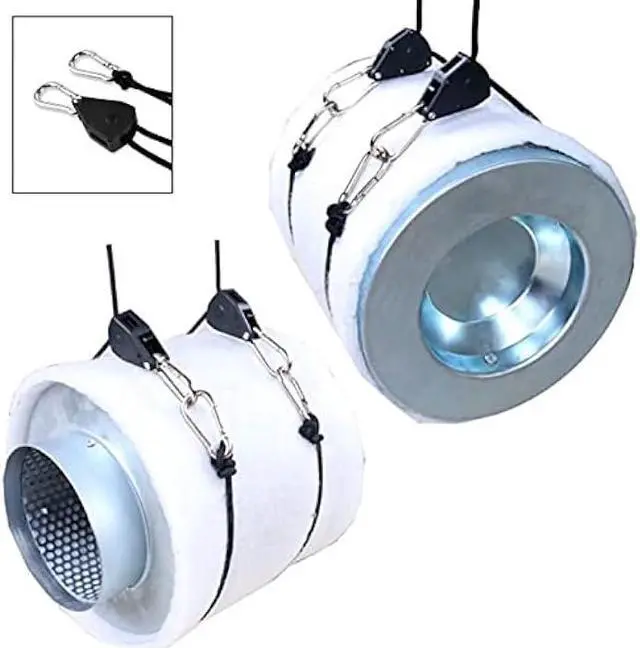 Alt view image 3 of 5 - Zazzy 6-Pairs 1/8 Inch Adjustable Rope Hanger for Grow Light, Heavy Duty Ratchet Tie Down Strap with Reinforced Gear, Heavy Duty Rope Clip Hanger for Various Tie-Down Uses