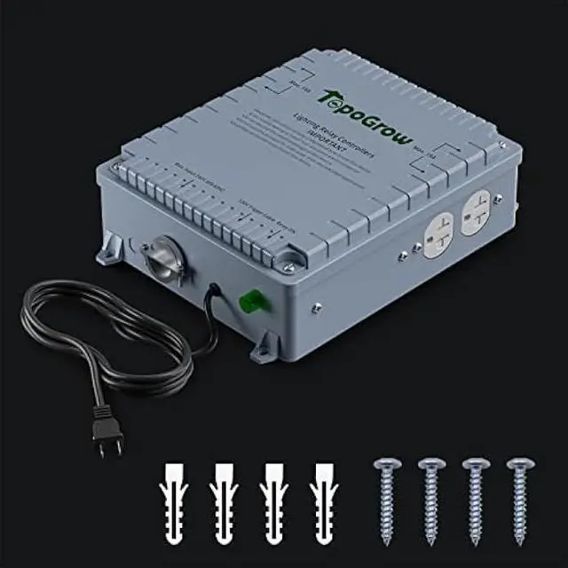 Alt view image 7 of 7 - TopoGrow 4 Lighting Relay Ballast Maximum 4 1000W Grow Light Controller for Hydroponics Indoor Double Ended Grow Light and Grow Tent Growing