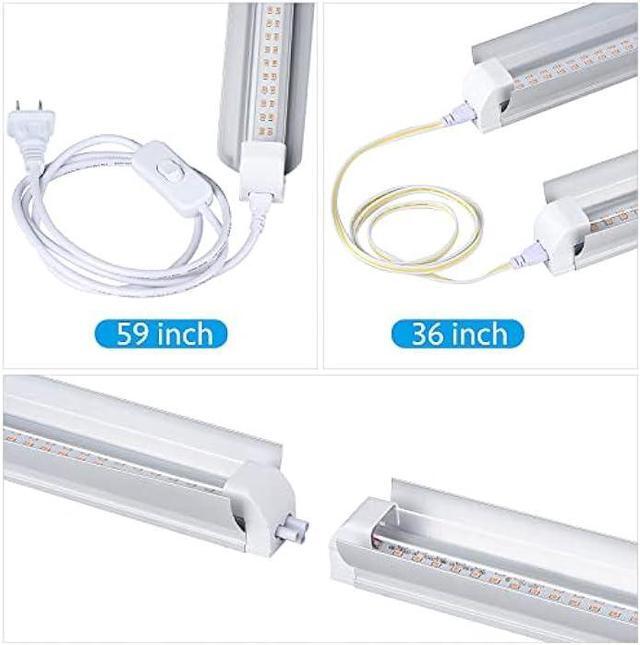 Alt view image 3 of 6 - Grow Light for Indoor Plants,4ft T8, 180W(4 x 45W, 1080W Equivalent), Super Bright, Full Spectrum Sunlight Plant Light, LED Grow Lights for Indoor Plants, Greenhouse, 4-Pack