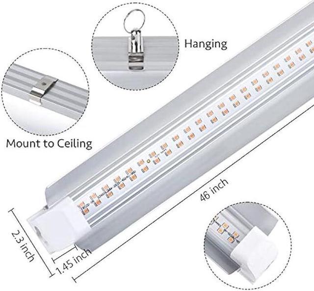 Alt view image 2 of 6 - Grow Light for Indoor Plants,4ft T8, 180W(4 x 45W, 1080W Equivalent), Super Bright, Full Spectrum Sunlight Plant Light, LED Grow Lights for Indoor Plants, Greenhouse, 4-Pack
