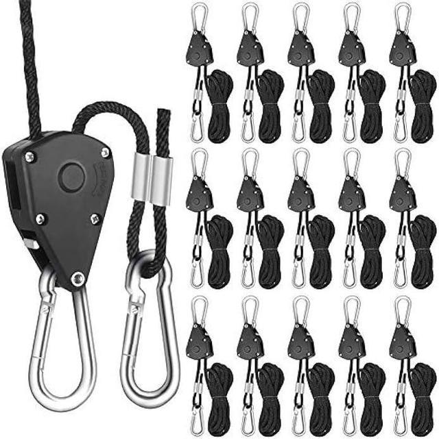 1/4 Inch Adjustable Heavy Duty Rope Hanger Rope Clip Hanger Grow Light  Fixture Hanger