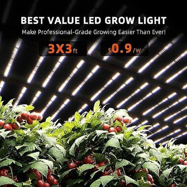 Alt view image 2 of 6 - Spider Farmer G3000 Bar Style LED Grow Lights 300W with 896 Pcs Diodes 3x3ft Coverage Full Spectrum Dimmable Growing Lamp for Indoor Plants