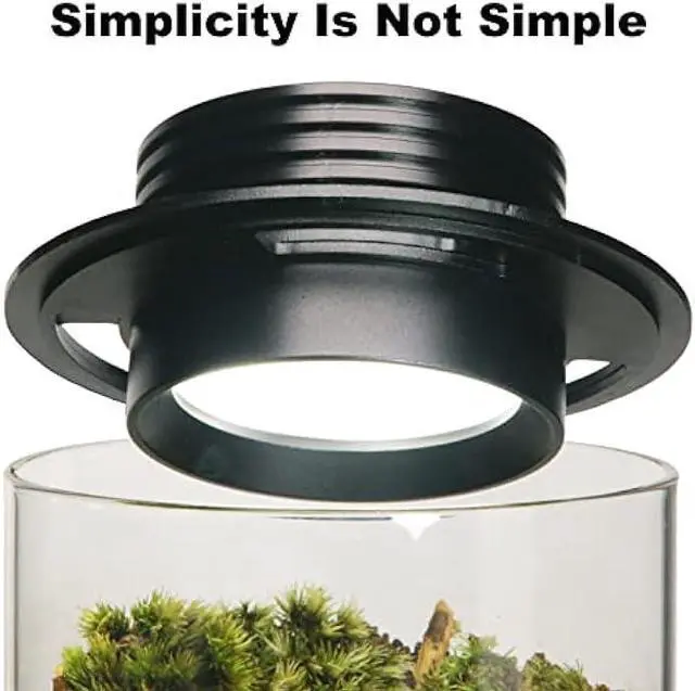 Alt view image 6 of 6 - Desktop Glass Terrarium with Grow Light (H:7.8 D:4), for Succulent, Moss, Miniature Gardening Landscape, Betta Fish Tank, Indoor Plant Growth, Office Home Decoration, Plant Lovers Gifts