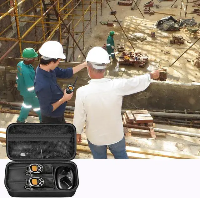 Alt view image 6 of 7 - ANKHOH Walkie Talkie Case Holder for 50 Channel GMRS Two-Way Radio, Long Range Handheld Mobile Radios Hard Storage Carrying Box for Rechargeable Batteries, Charger and Headset, Black(Bag Only)