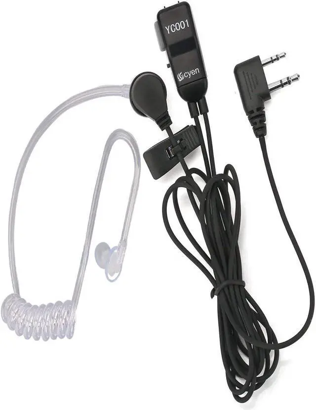 Alt view image 3 of 7 - Two Way Radio Earpiece Noise Canceling Transparent Security Headphones Walkie Talkie Earphone with PTT/VOX  Pair