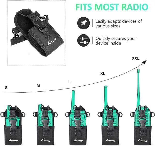 Alt view image 3 of 5 - LUITON Radio Holder Walkie Talkie Pouch Molle Radio Pouch BaoFeng Radio Holster Strap Radio Case for Duty Belt Compatible with BaoFeng UV5R 888S F8HP Kenwood Icom HYT Arcshell Retevis H777 (1 Pack)