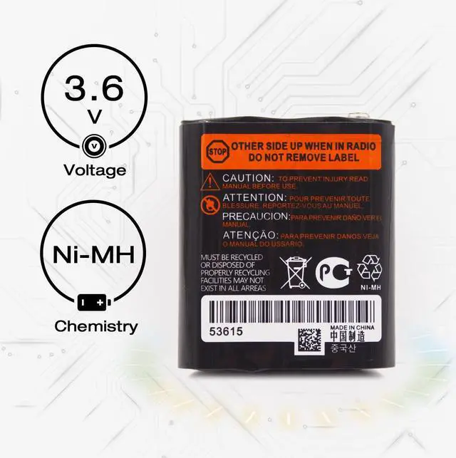 Alt view image 2 of 6 - Lunggwey (2-Pack) 3.6V 1000mAh Rechargeable Batteries for 53615 m53615 KEBT-071A KEBT-071-B KEBT-071-C KEBT-071-D Talkabout 5950 T4800 T4900 T5000 T5800 T9500R Two-Way Radio