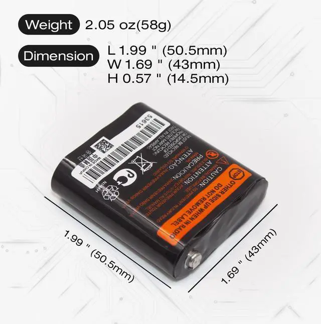 Alt view image 3 of 6 - Lunggwey (2-Pack) 3.6V 1000mAh Rechargeable Batteries for 53615 m53615 KEBT-071A KEBT-071-B KEBT-071-C KEBT-071-D Talkabout 5950 T4800 T4900 T5000 T5800 T9500R Two-Way Radio