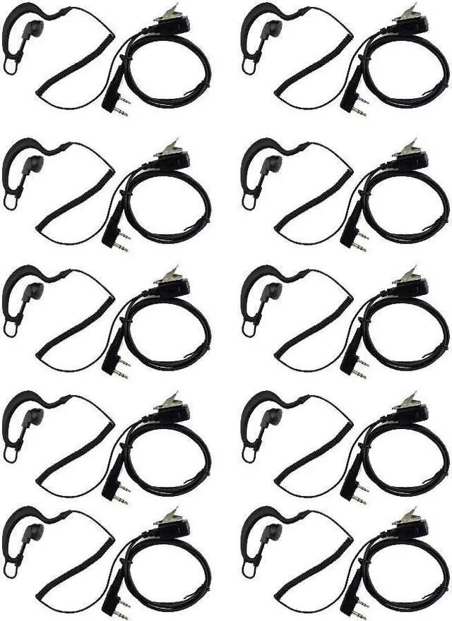 Main image of Caroo Walkie Talkieds Earpiece G Shape Headset with Mic PTT for Kenwood TK-2107 TK-3107 BaoFeng Uv-5r Bf-888s 2 Way Radio10 Pack