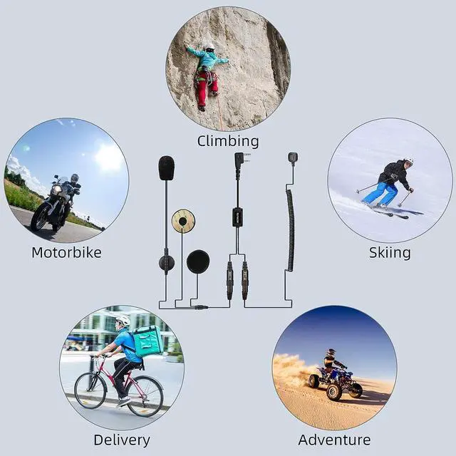 Alt view image 7 of 7 - Retevis Open/Full Face Helmet Walkie Talkie Headset with Mic, Compatible RT22 RT21 H-777 RT68 RT22S RB29 Baofeng UV-5R pxton Walkie-Talkie, Headset for 2 Way Radio with Finger PTT(1 Pack)