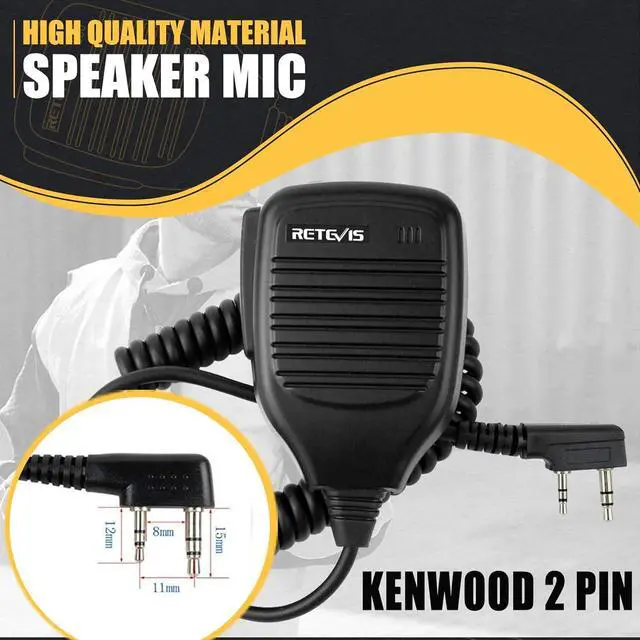 Alt view image 3 of 7 - Retevis Shoulder Speaker Mic 2 Pin Walkie Talkie Speaker Microphone Compatible with Retevis H-777 RT21 RT22 RT68 RT86 RT85 RT22S RT19 RT17 Baofeng UV-5R UV-82 888S Arcshell AR-5 2 Way Radio(1 Pack)