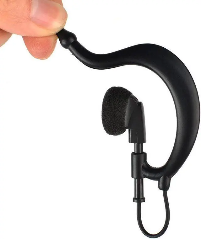 Alt view image 4 of 5 - UAYESOK 3.5mm Police Receive/Listen Only Earpiece G Shape Soft Ear Hook Surveillance Headset for Two Way Radio, Radio Speaker Mic