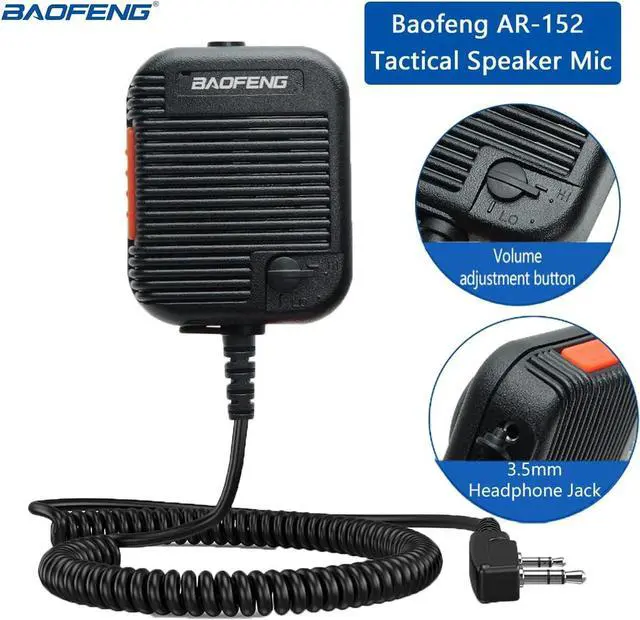 Alt view image 3 of 7 - Baofeng Walkie Talkie Handheld Military Grade AR-152 Volume Adjustable Speaker Mic, Shoulder Microphone for BaoFeng AR-152 UV-5R BF-F8HP UV-S9 Plus UV-82HP BF-888S Two Way Radio Popular Accessories