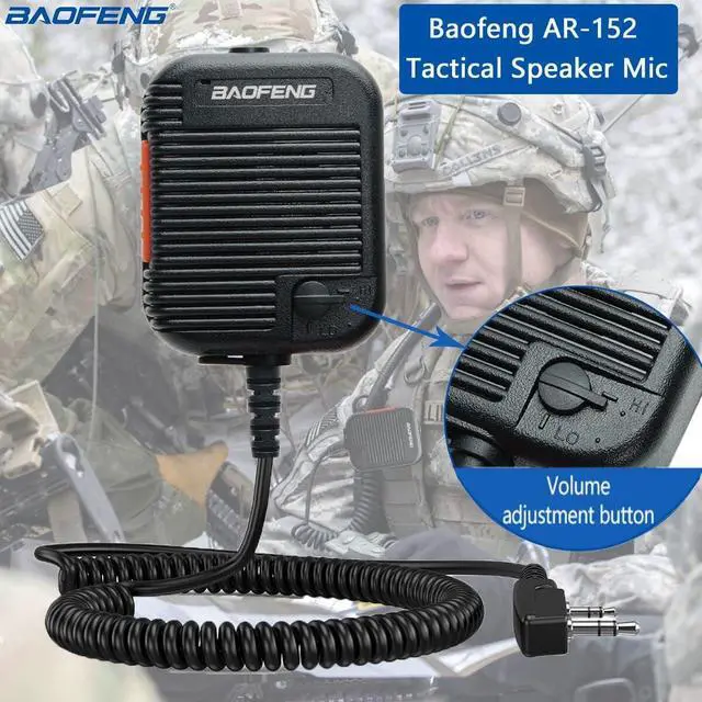 Alt view image 5 of 7 - Baofeng Walkie Talkie Handheld Military Grade AR-152 Volume Adjustable Speaker Mic, Shoulder Microphone for BaoFeng AR-152 UV-5R BF-F8HP UV-S9 Plus UV-82HP BF-888S Two Way Radio Popular Accessories