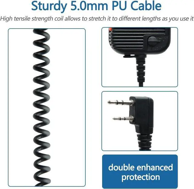 Alt view image 7 of 7 - Baofeng Walkie Talkie Handheld Military Grade AR-152 Volume Adjustable Speaker Mic, Shoulder Microphone for BaoFeng AR-152 UV-5R BF-F8HP UV-S9 Plus UV-82HP BF-888S Two Way Radio Popular Accessories