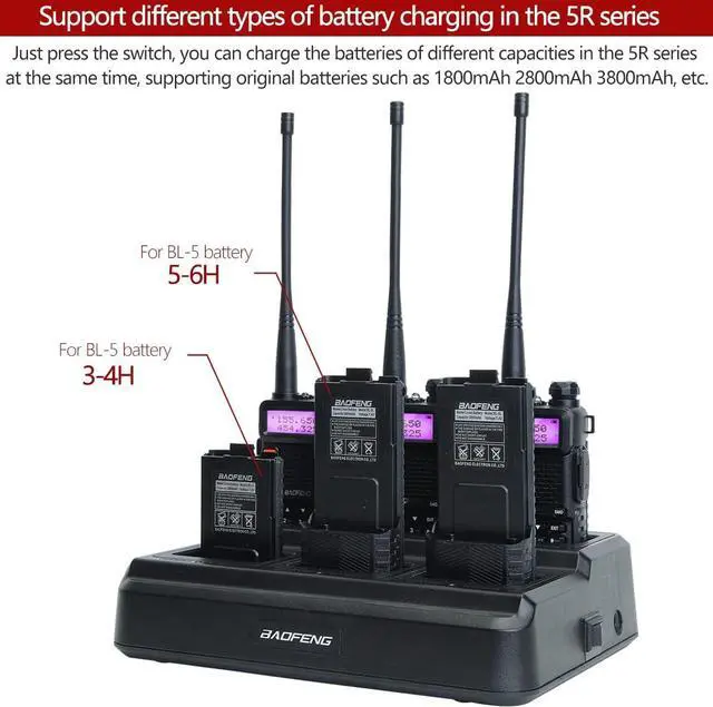 Alt view image 5 of 7 - Baofeng UV-5R Six Way Charger Two Way Radio Multi Unit Charger Station for UV-5R UV-5R+ UV-5RE UV-5RTP UV-5X3 BF-F8HP RT-5R RT-5RV MK4 Radio and Battery