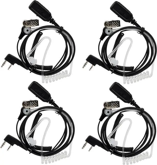 Main image of Retevis VOX Earpiece for 2 Pin Walkie-Talkie, Hands Free Earpiece, Compatible RT22 RT21 H-777 RT68 RT19 RT27 RT28 Two Way Radios, Security Acoustic Tube Earpiece for Radios (4 Pack)