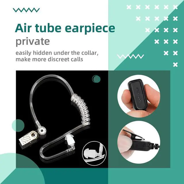 Alt view image 6 of 7 - Retevis VOX Earpiece for 2 Pin Walkie-Talkie, Hands Free Earpiece, Compatible RT22 RT21 H-777 RT68 RT19 RT27 RT28 Two Way Radios, Security Acoustic Tube Earpiece for Radios (4 Pack)