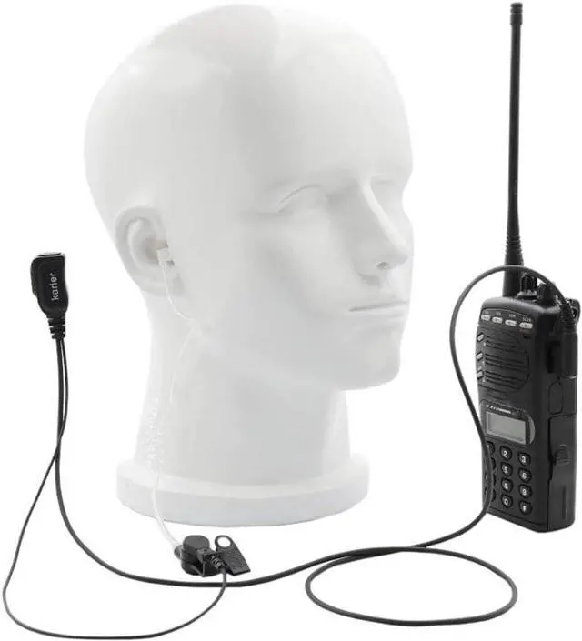 Alt view image 6 of 6 - Karier 1 Pin Walkie Talkie Headset Earpiece with PTT Mic and Transparent Acoustic Tube for Motorola MD200TPR MH230R MR350R MS350R MT350R MG160A MH230TPR Two Way Radios (2 Pack)