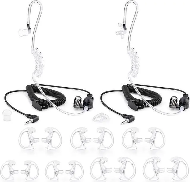 Main image of Zeadio 3.5mm Receiver/Listen ONLY Surveillance Headset Earpiece with Acoustic Tube and Earmold Earpiece for Smartphone, Two-Way Radios, Transceivers and Radio Speaker Mics Jacks (Pack of 2)