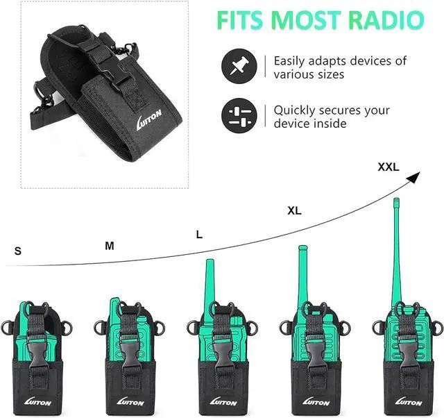Alt view image 3 of 7 - Radio Holster Radio Strap Firefighter EMS EMT Bundle Set Includes Anti-Sway Strap for Radio Strap,Radio Holder,Shoulder Strap Fits for Two-Way Ham Walkie Talkie Radio Scanner