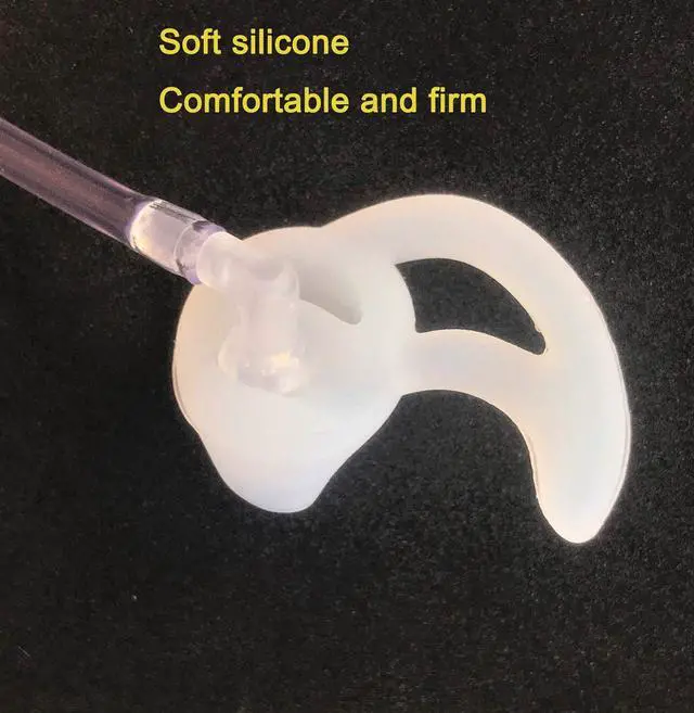 Alt view image 3 of 5 - Silicone Fin Ear Mold for Two Way Radio Earpiece Replacement Earmold Earbud Tips for Surveillance Police Earpiece Coil Tube Headset (2 Pair Fin Large Left Ear)