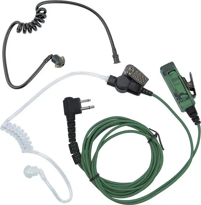 Main image of MaximalPower Camo Camouflage Color Surveillance Headset Earpiece for Motorola 2 Way Radios (2 pin Plug) Plus Extra Black Color Acoustic Tube Coil