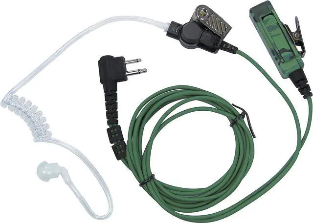 Alt view image 2 of 7 - MaximalPower Camo Camouflage Color Surveillance Headset Earpiece for Motorola 2 Way Radios (2 pin Plug) Plus Extra Black Color Acoustic Tube Coil